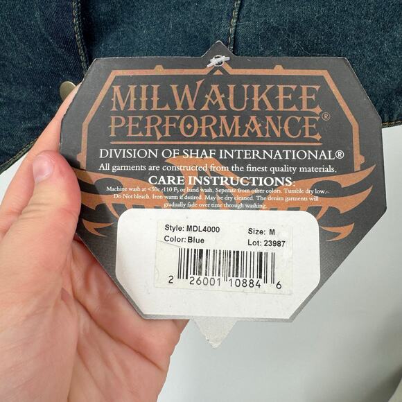 NWT Milwaukee Leather MDL4000 Women's Blue Plain Side 4 Snap Front Denim Vest - Picture 6 of 10